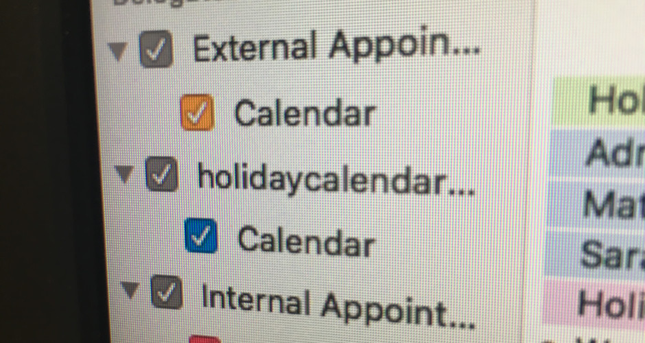 Delegated Calendars iCal